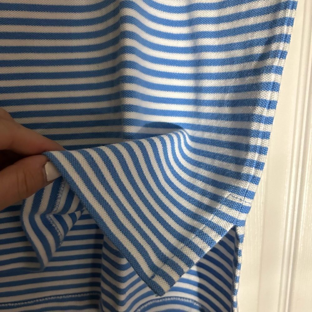 Polo by Ralph Lauren Blue White Striped 100% cotton Polo Shirt Size Large - Picture 6 of 6